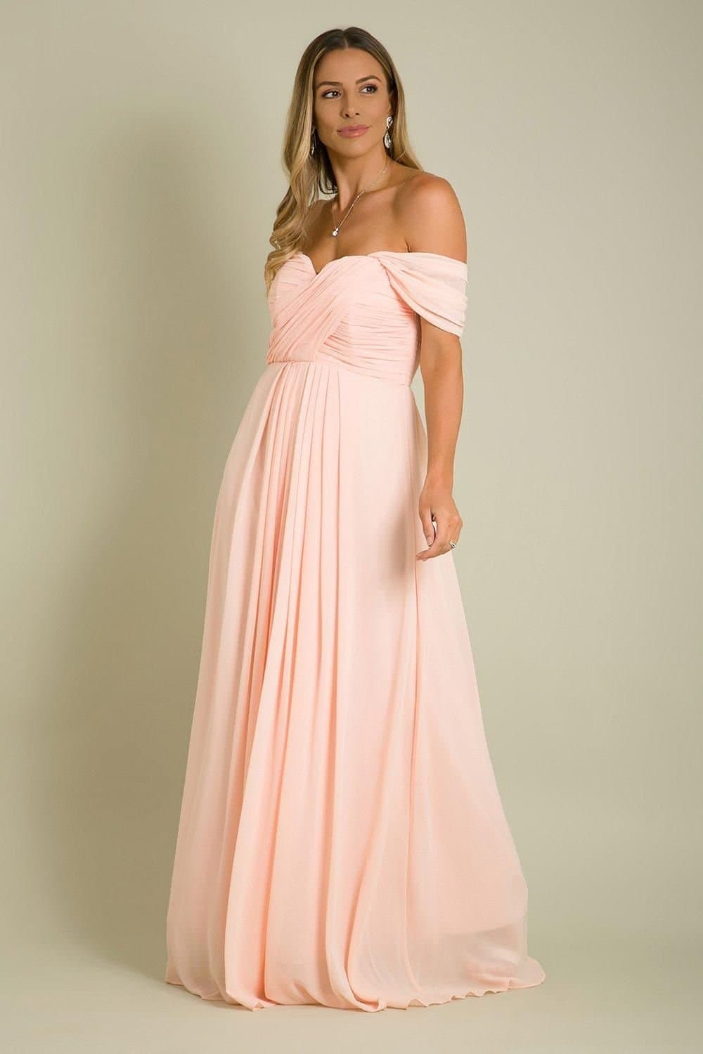 KRISP KRISP Women's Multiway Neckline Occasion Maxi Dress in Pink