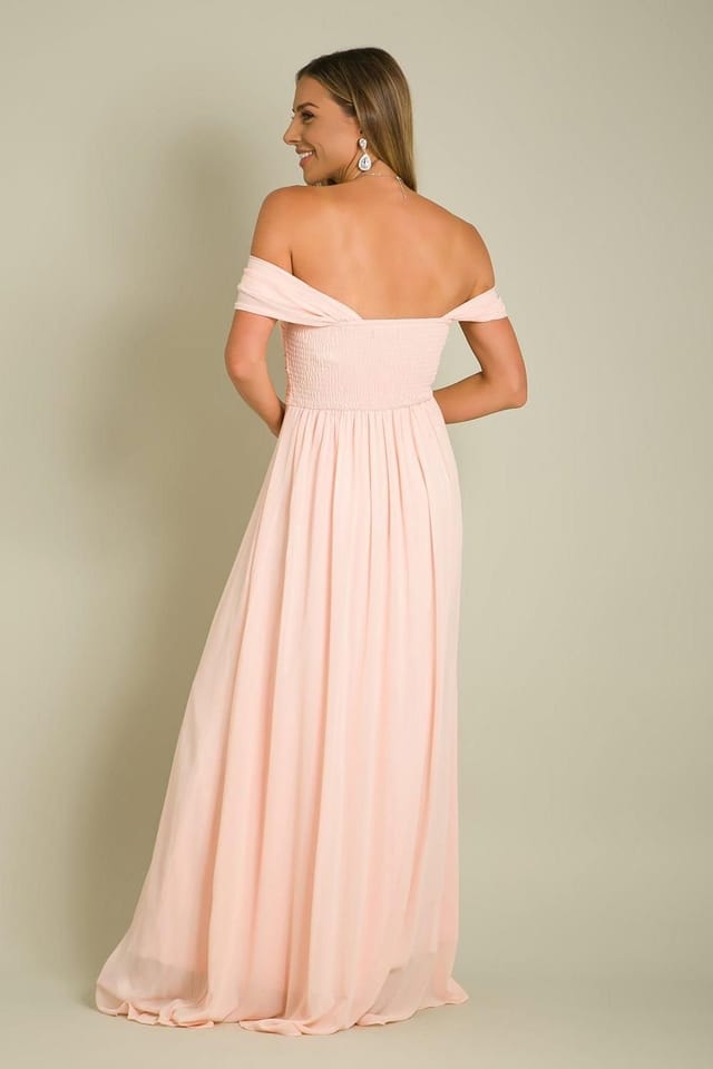 KRISP KRISP Women's Multiway Neckline Occasion Maxi Dress in Pink - 3