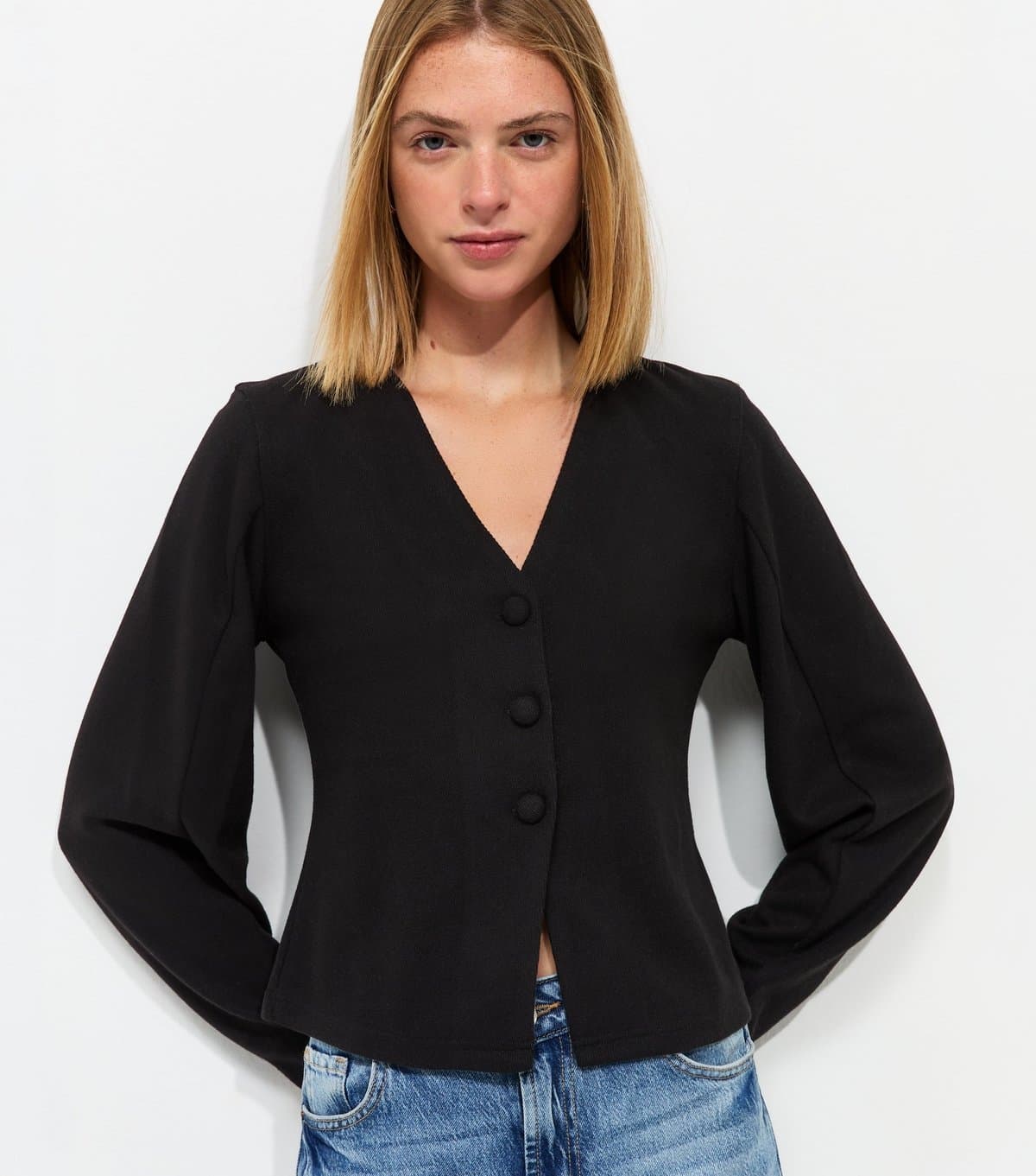New Look Women's Black Soft Touch V Neck Cardigan New Look