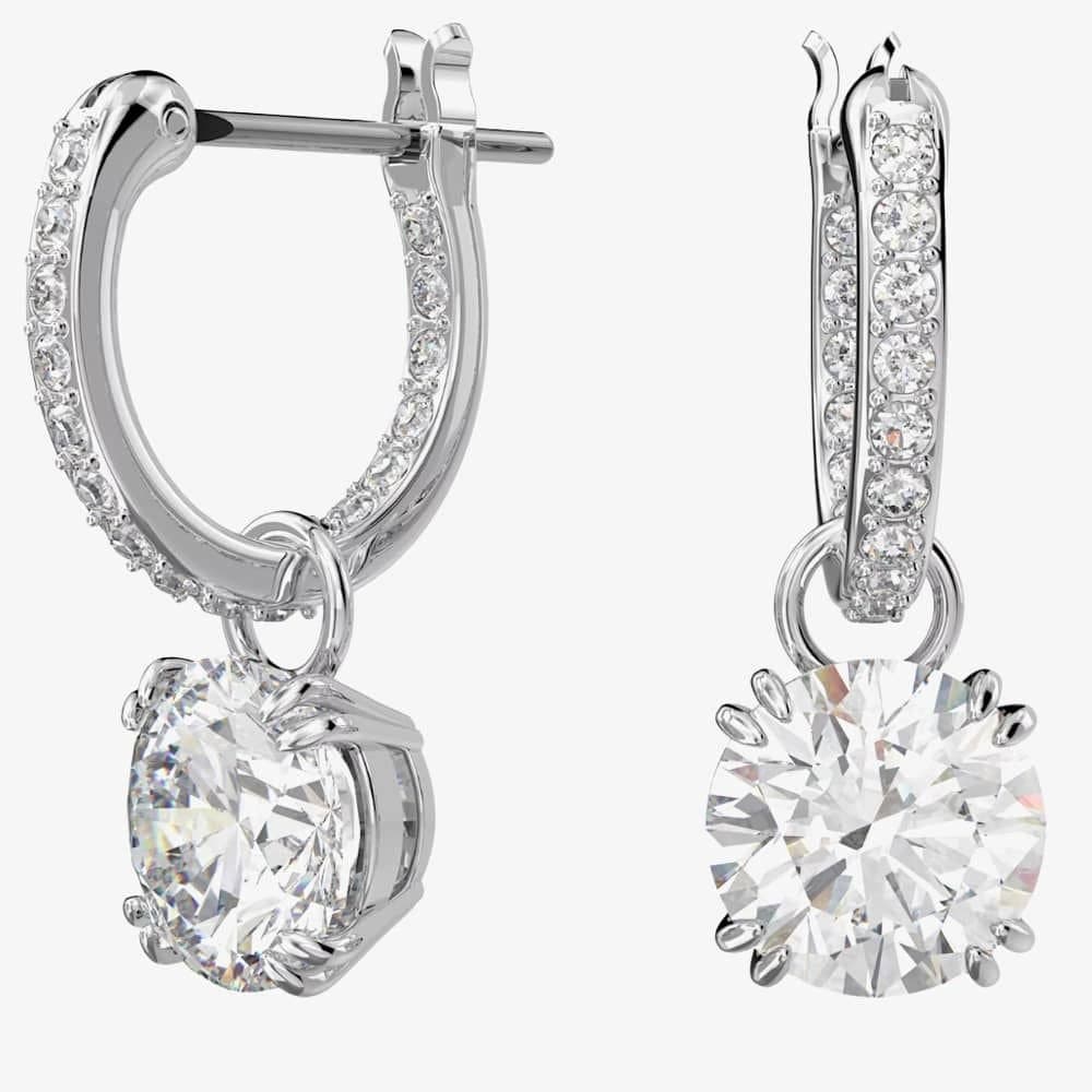 Swarovski Swarovski Women's Constella Silver Hoop Dropper Earrings 5636717