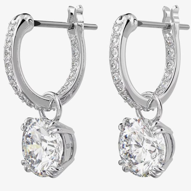 Swarovski Swarovski Women's Constella Silver Hoop Dropper Earrings 5636717 - 2