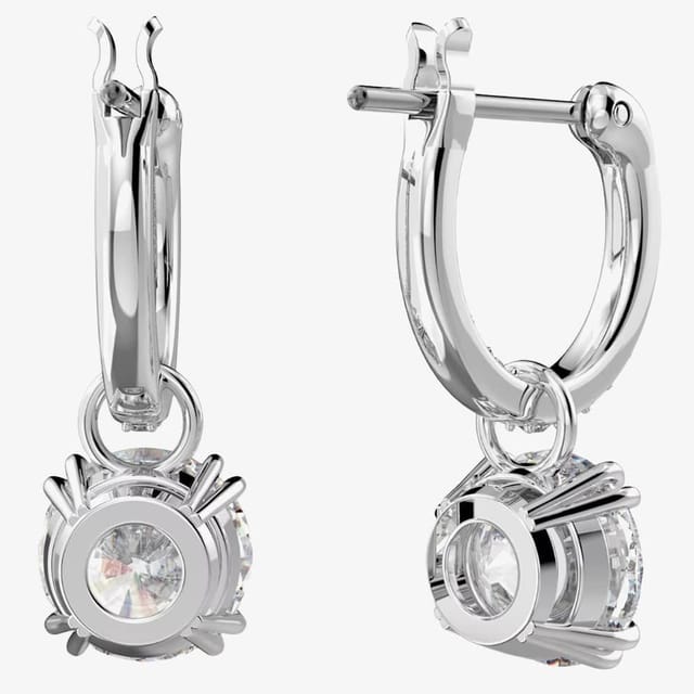 Swarovski Swarovski Women's Constella Silver Hoop Dropper Earrings 5636717 - 3