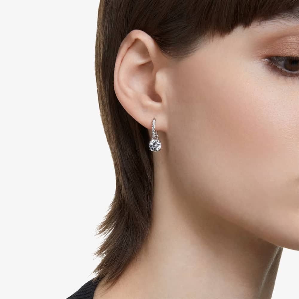 Swarovski Swarovski Women's Constella Silver Hoop Dropper Earrings 5636717 - 4