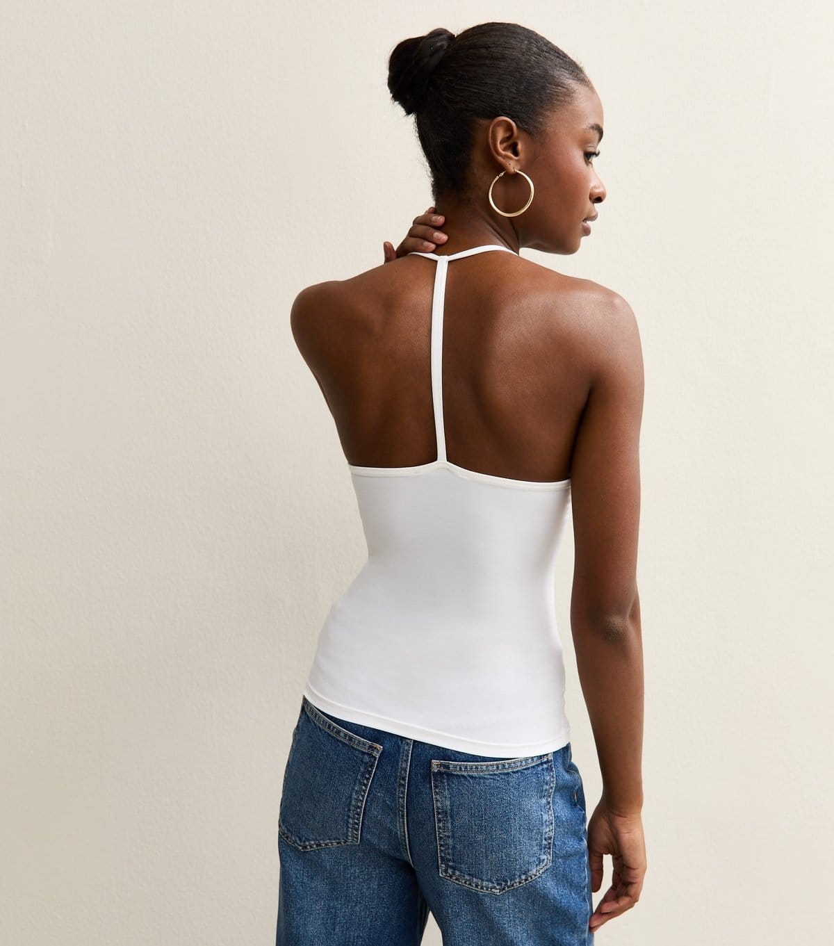 New Look Women's White Slinky Halter Neck Top New Look - 4