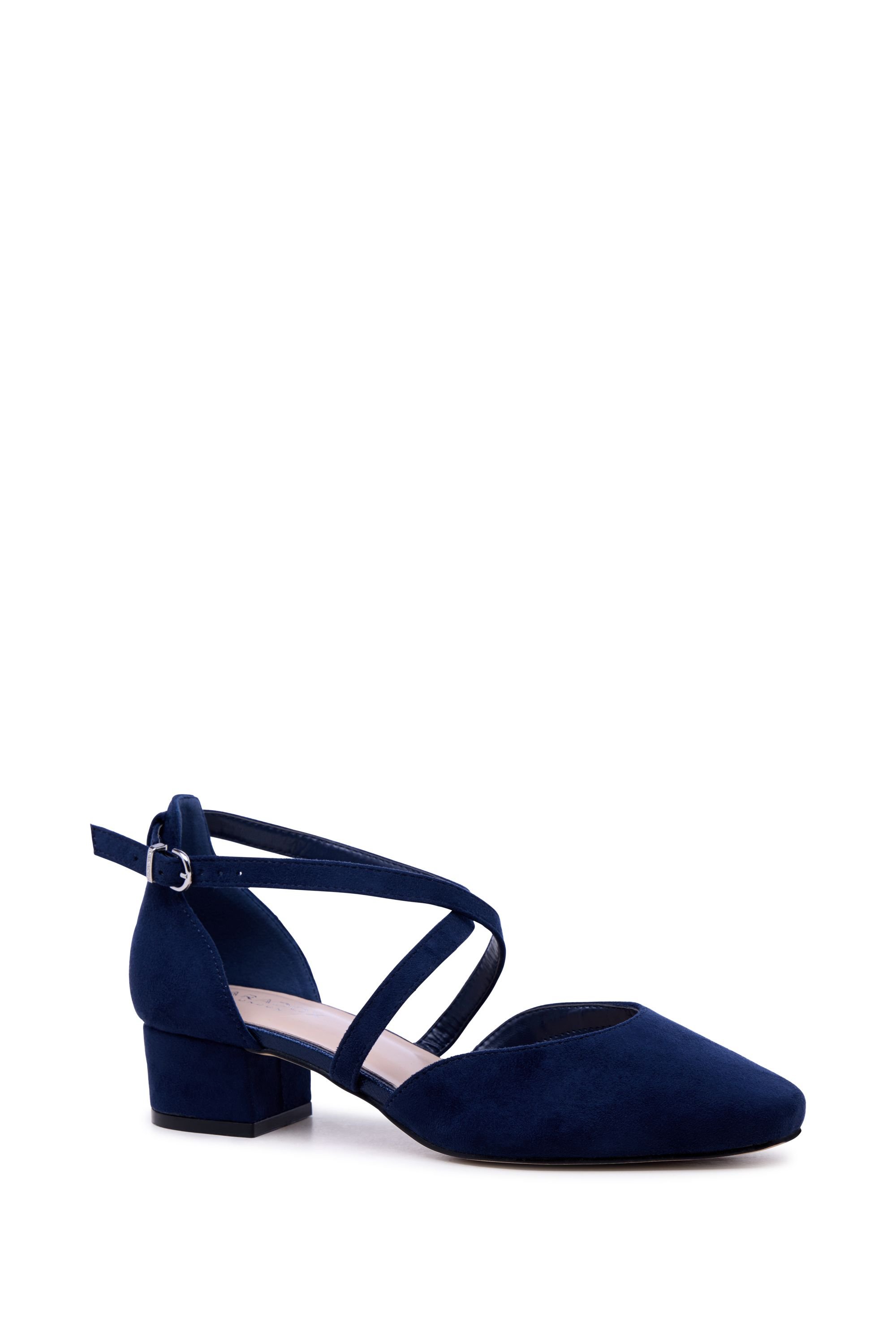 Paradox London Paradox London Women's Gemma' Wide Fit Cross Front Low Heel Shoes in Navy - 2