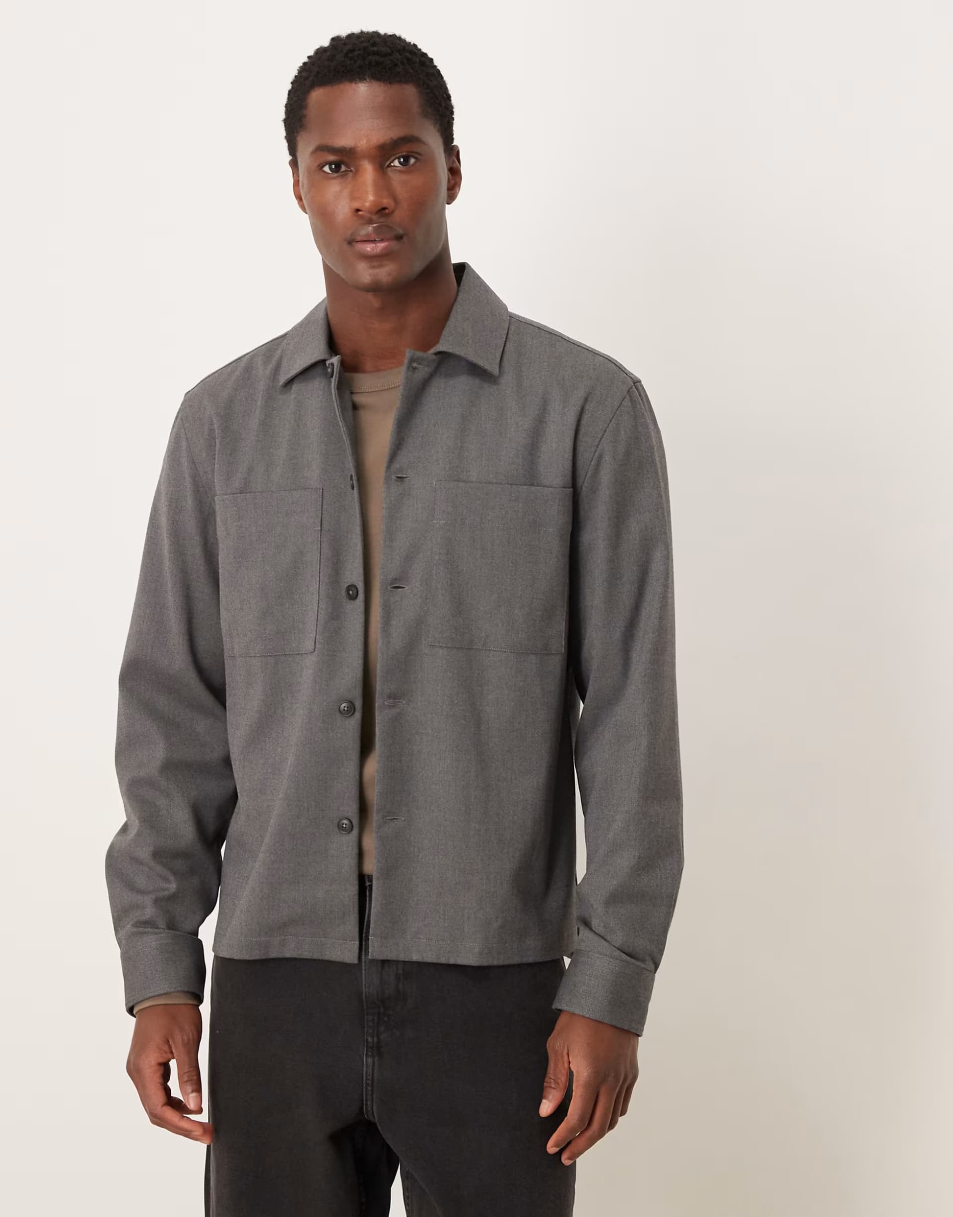 ASOS Mango overshirt in grey