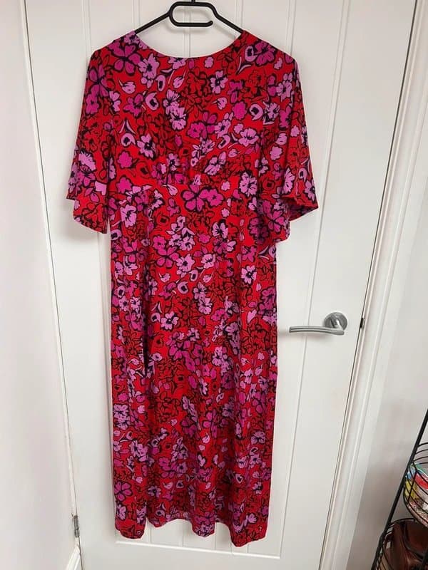 ASOS Women’s Influence Pink Floral Long Dress Size 12