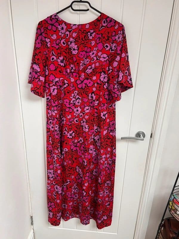 ASOS Pink Floral Empire Waist Long Dress Size 12