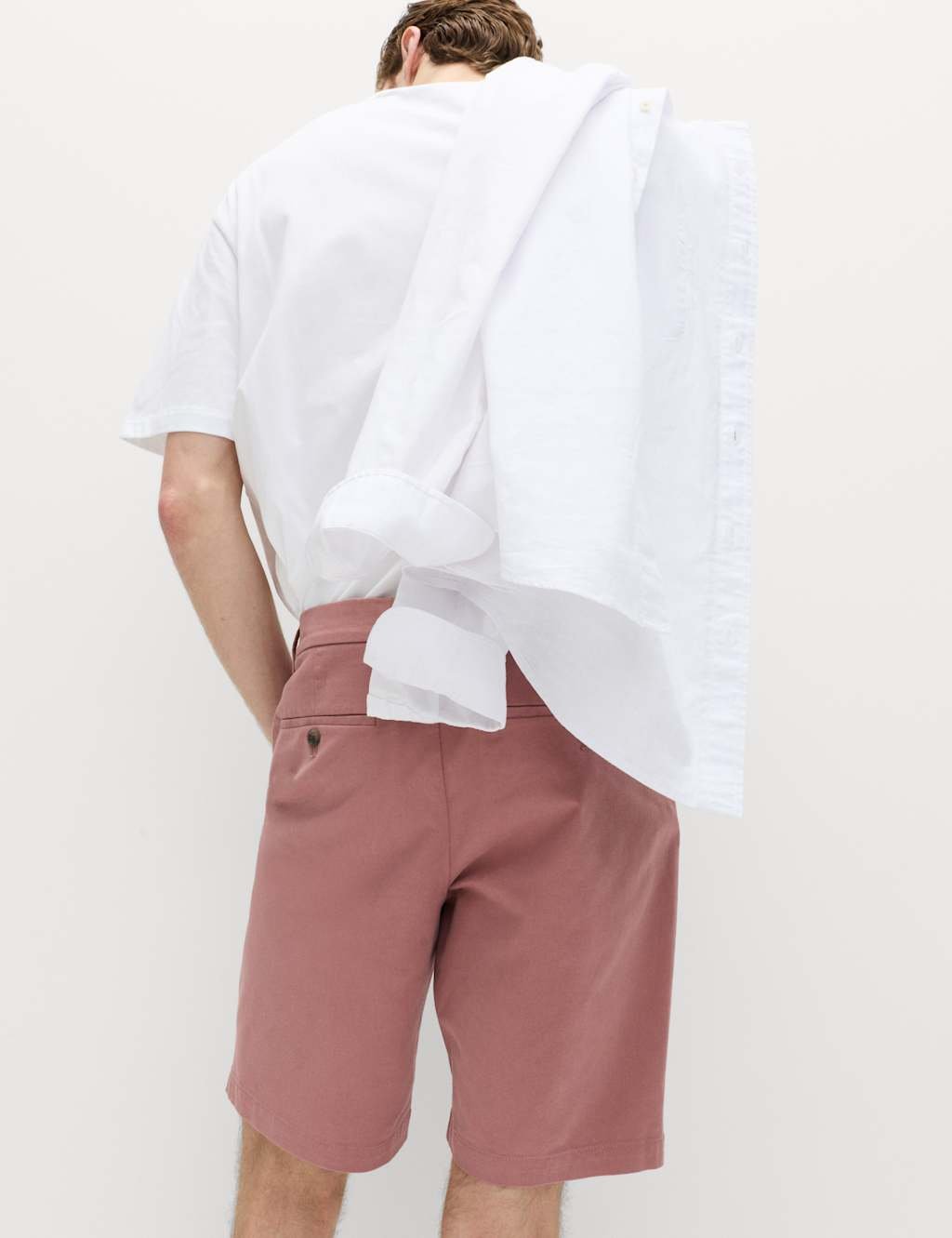 Marks & Spencer M&S Regular Fit Stretch Chino Shorts Antique Rose - 4