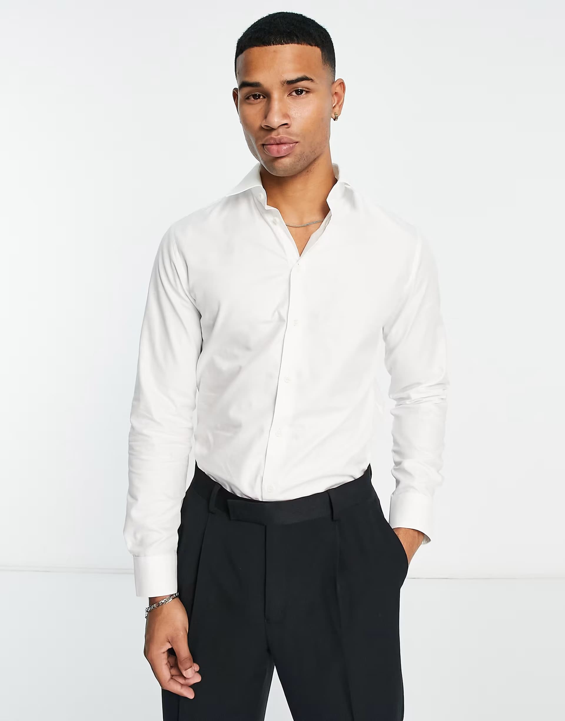 ASOS Selected slim fit smart shirt in white