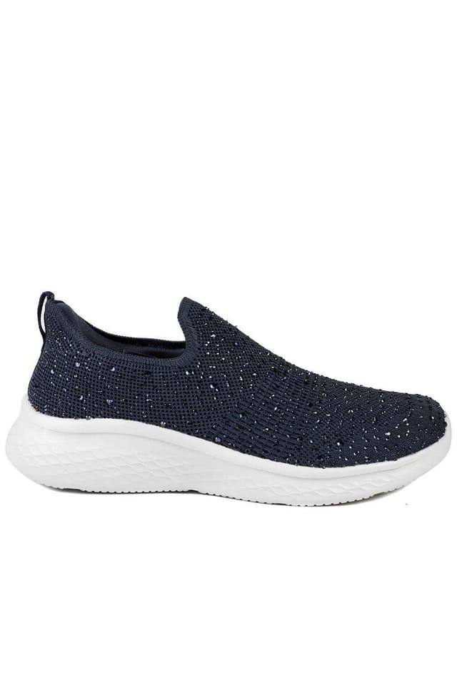 Pavers Pavers Women's Wide Fit Memory Foam Easy Step In Trainers in Navy - 2