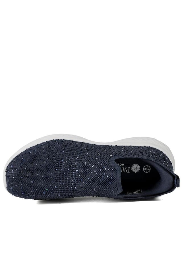 Pavers Pavers Women's Wide Fit Memory Foam Easy Step In Trainers in Navy - 3