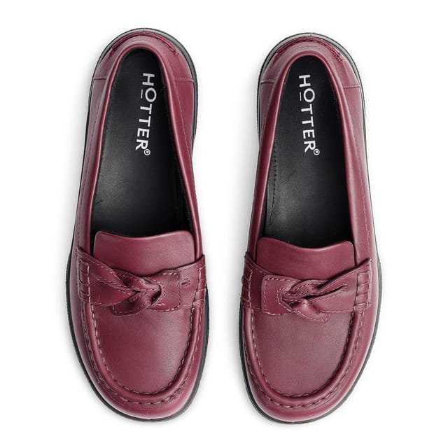 Hotter Hotter Women's Wide Fit 'Cabana' Loafers in Maroon - 3