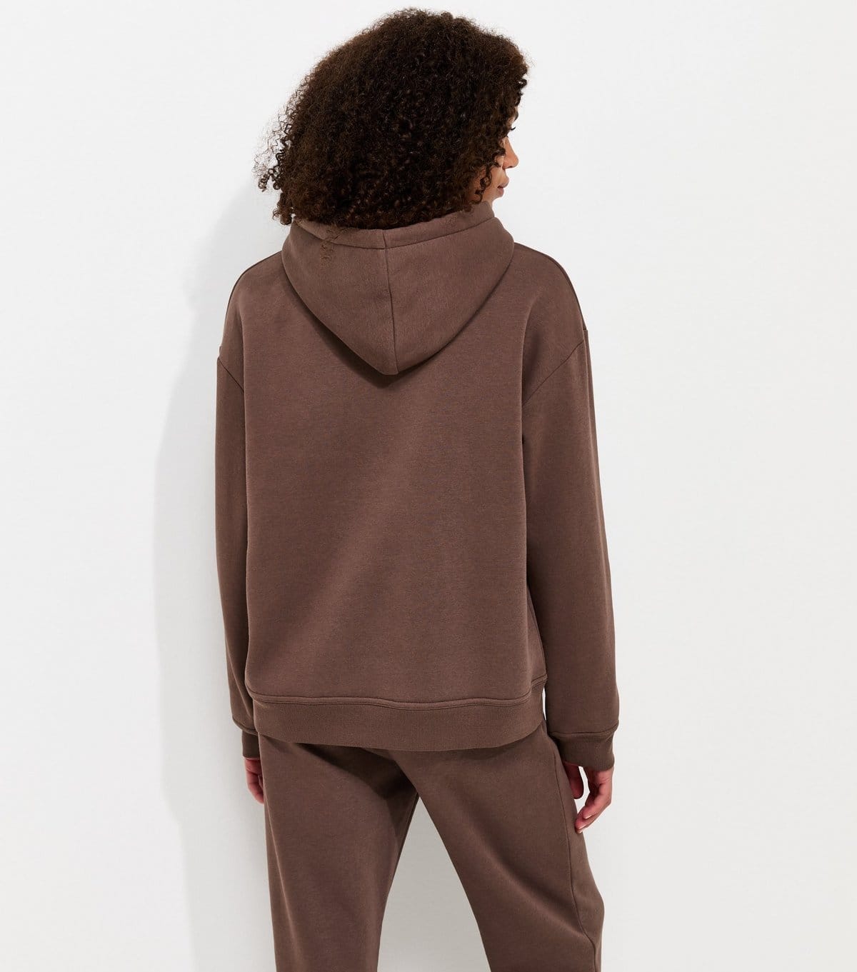 New Look Women's Dark Brown Cotton Rich Long Sleeve Hoodie New Look - 4