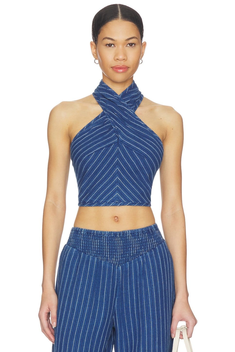 Revolve Lagoon Wash Denim Crop Top