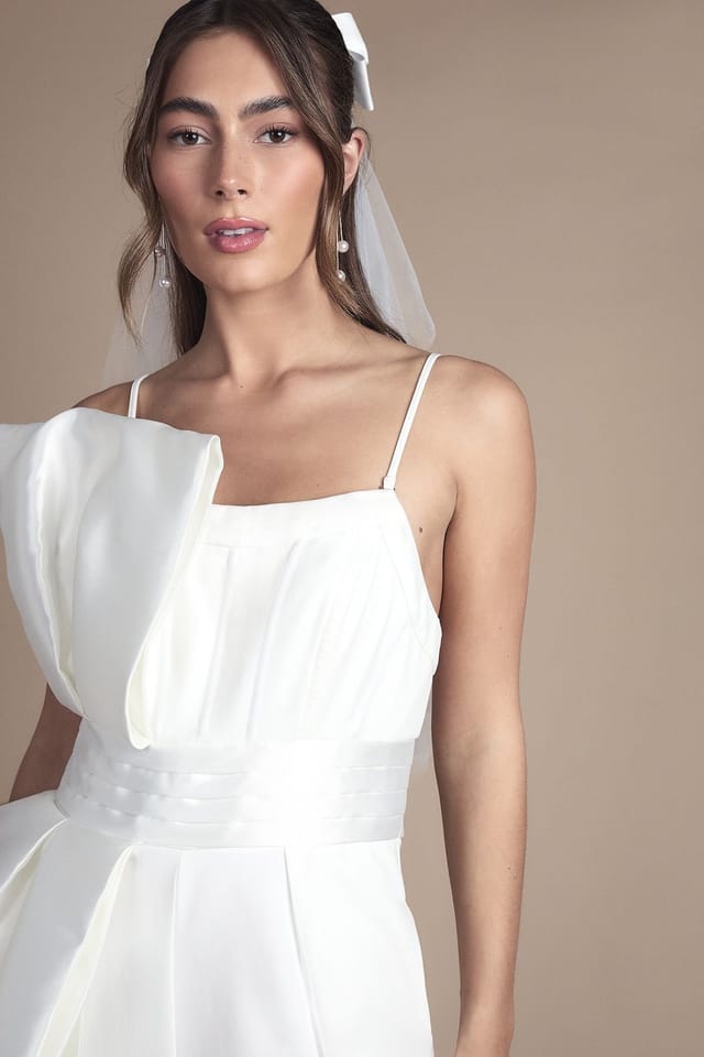 Coast Coast Women's Strapless Bow Detail Wide Leg Bridal Jumpsuit in Ivory - 2