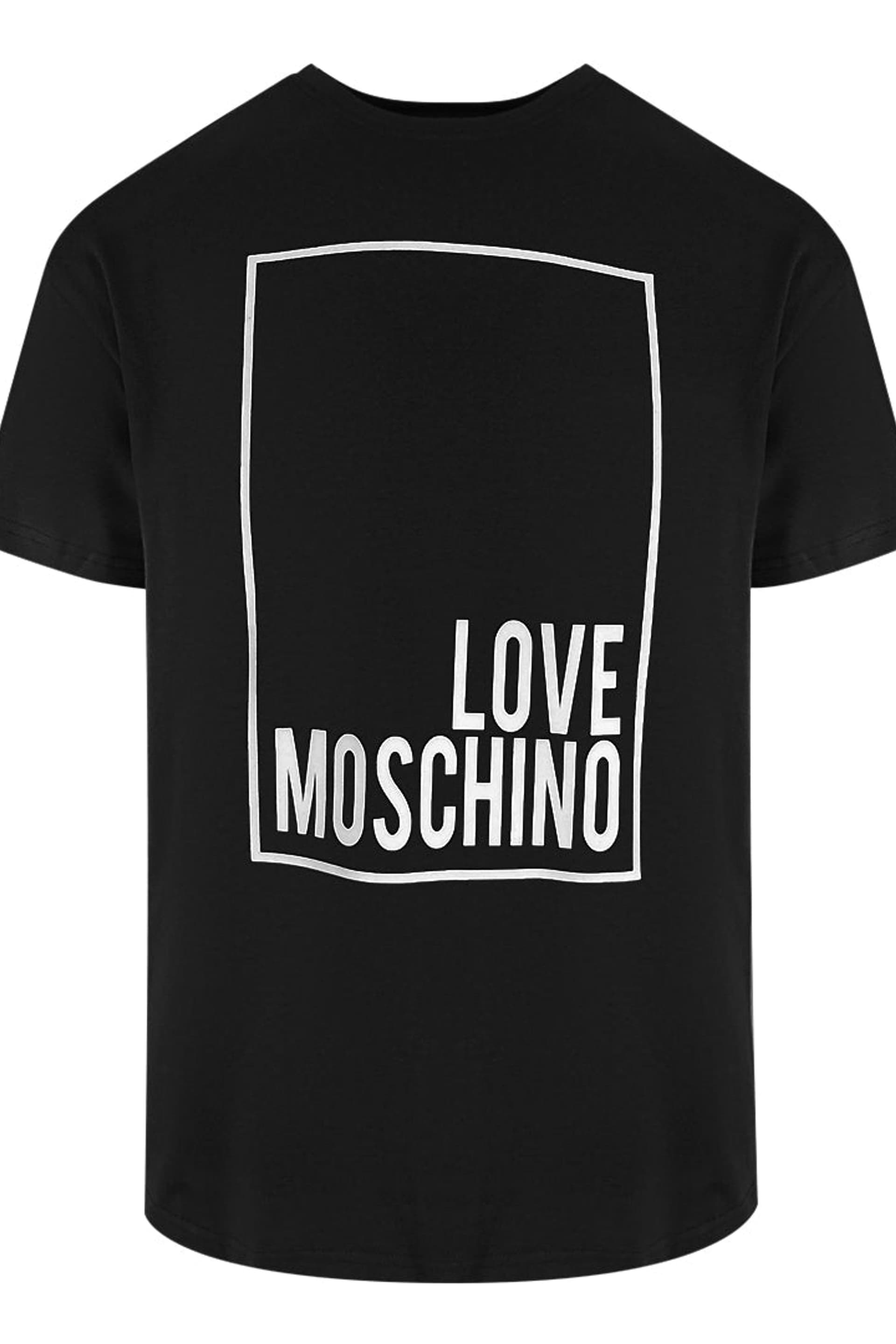 Love Moschino Love Moschino Men's Short Sleeve Crew Neck T-shirt in Black