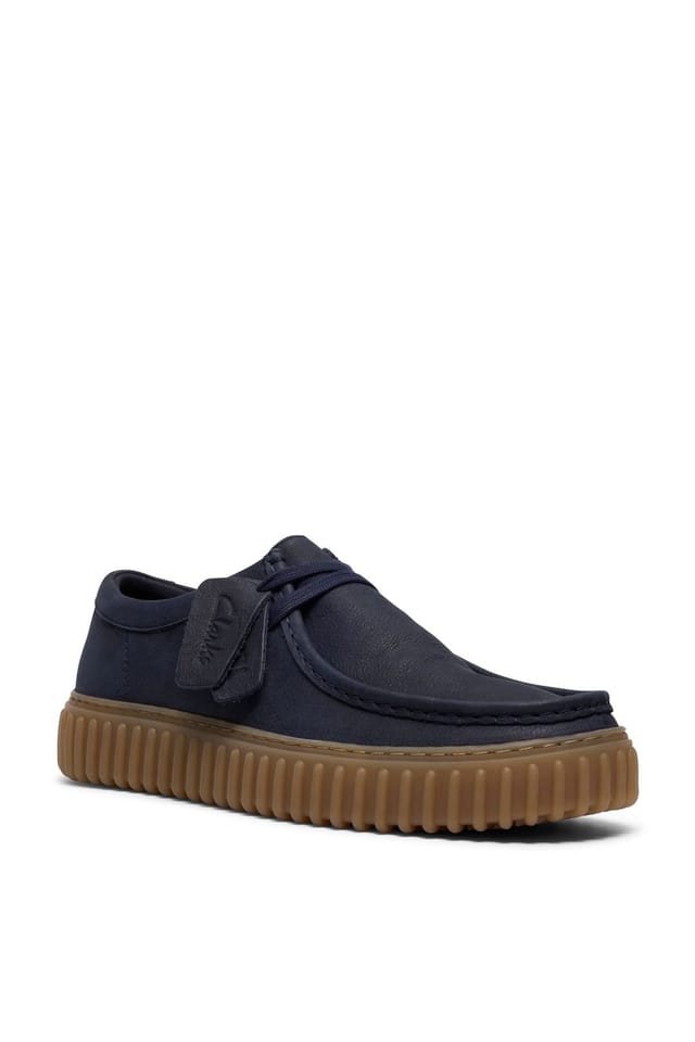Clarks Clarks Men's Torhill Lo Leather Lace-Up Shoe Navy - 3