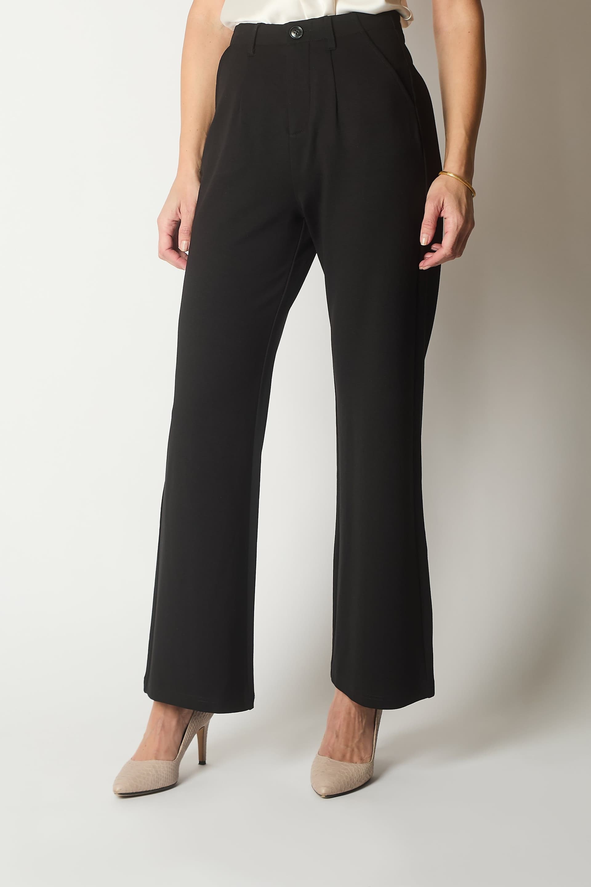 SOLO SOLO Women's Black Tailored Straight-Leg Trousers