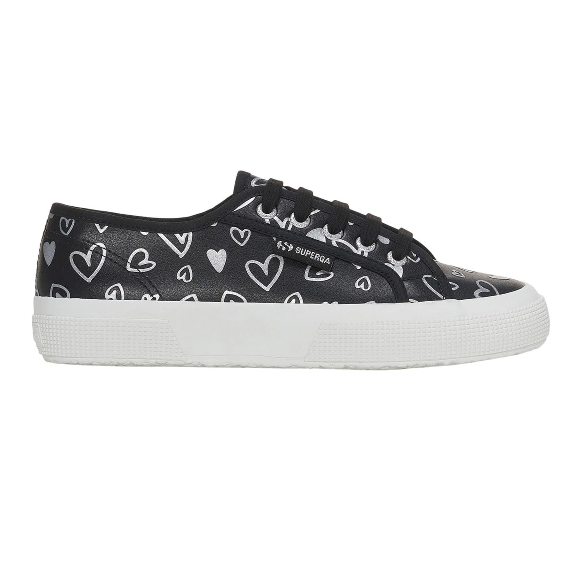 Superga Superga Women's Hearts Vegan Leather Trainers in Black