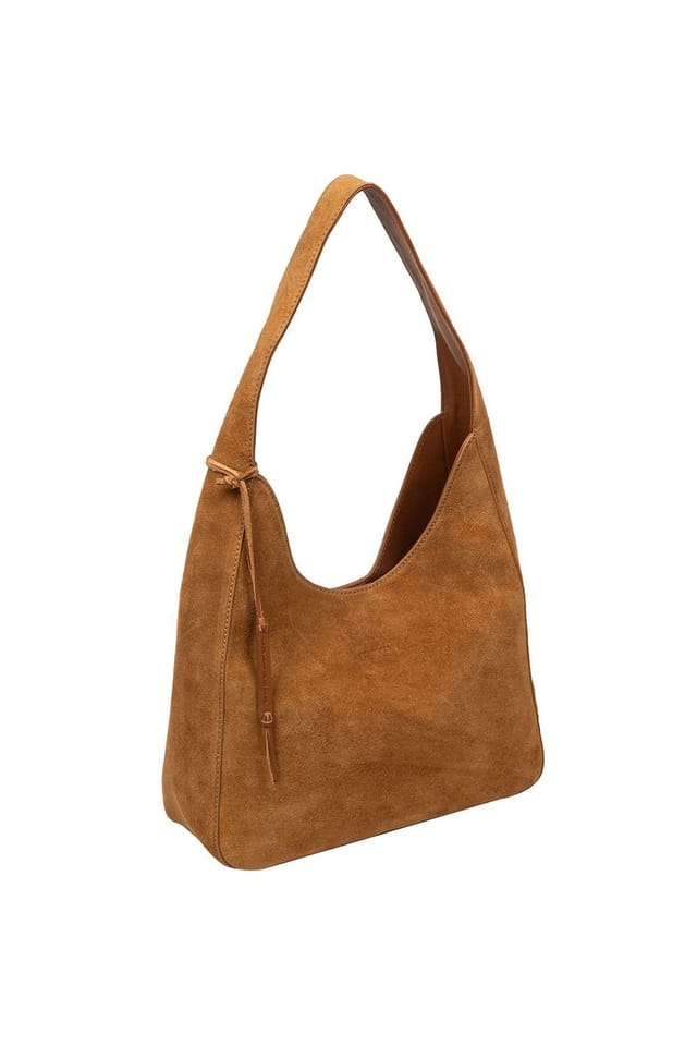 Cultured London Cultured London Women's 'Eloise' Suede & Leather Handbag in Tan - 3