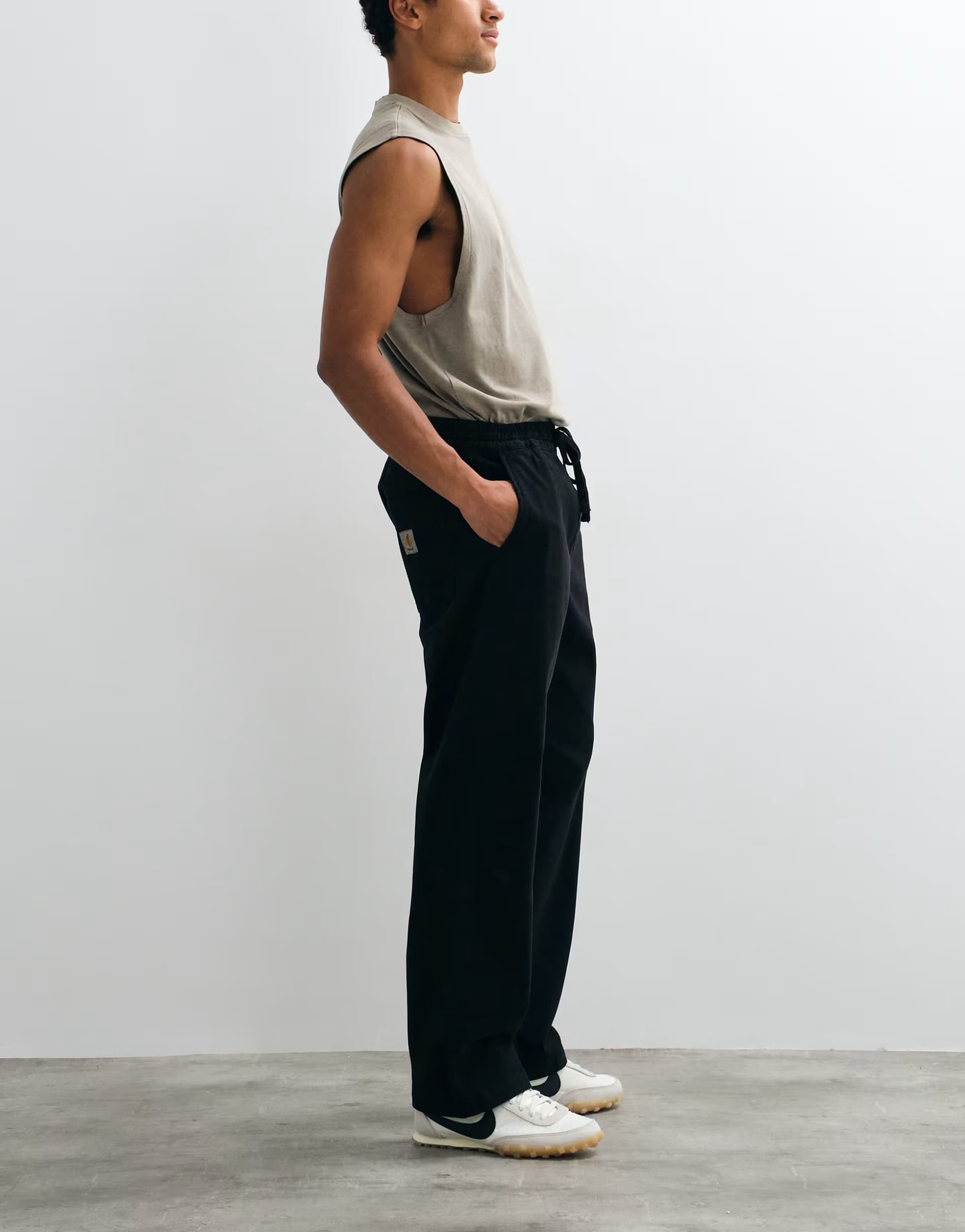 ASOS Carhartt WIP Floyde relaxed fit trousers in black