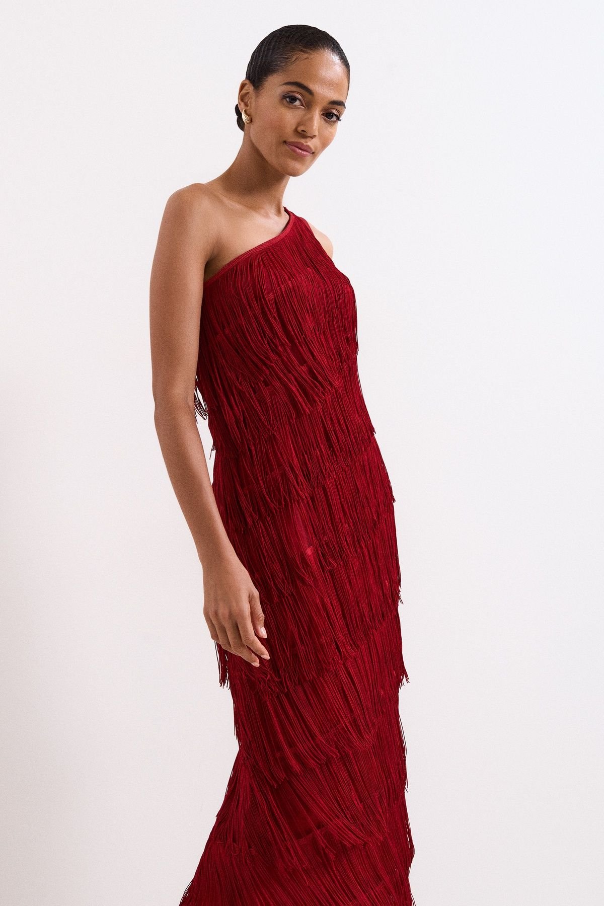 Phase Eight Phase Eight Women's Otto A-Symmetric Neck Maxi Dress in Crimson - 3