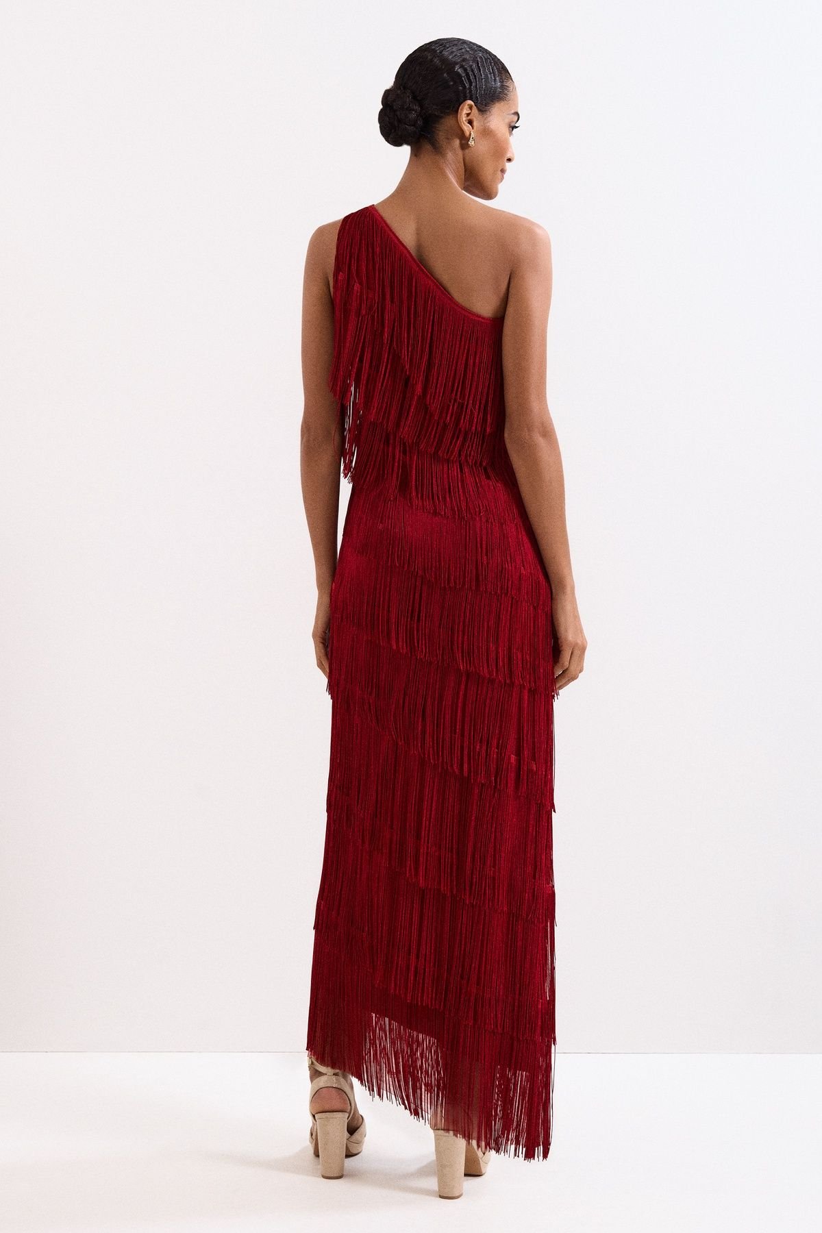 Phase Eight Phase Eight Women's Otto A-Symmetric Neck Maxi Dress in Crimson - 4