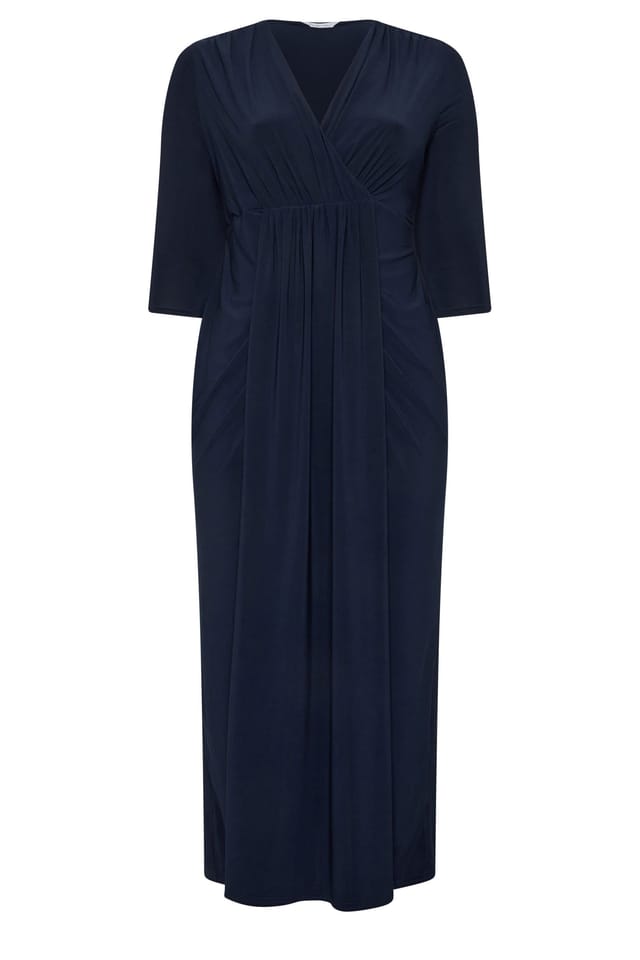 Yours Yours Women's Maxi Drape Dress in Dark Navy - 2