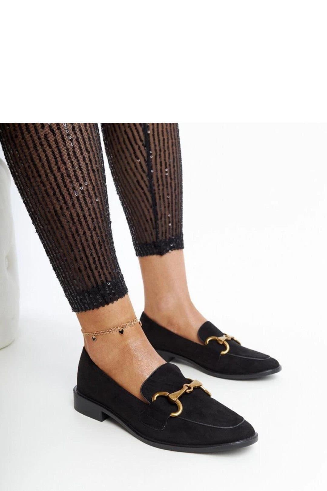 Love Lace Love Lace Women's Summer Square Toe Buckle Slip On Synthetic Moccasins in Black