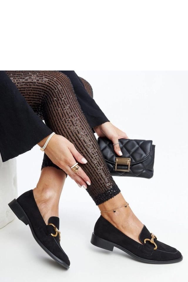 Love Lace Love Lace Women's Summer Square Toe Buckle Slip On Synthetic Moccasins in Black - 2