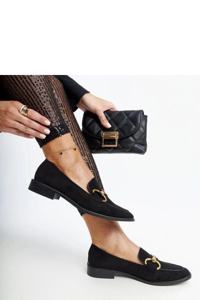 Love Lace Love Lace Women's Summer Square Toe Buckle Slip On Synthetic Moccasins in Black - 3
