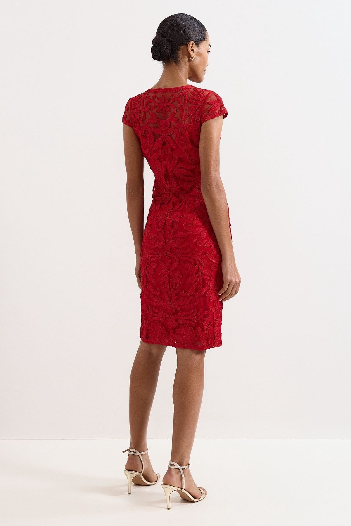 Phase Eight Phase Eight Women's Emmi Tapework Dress in Red - 4