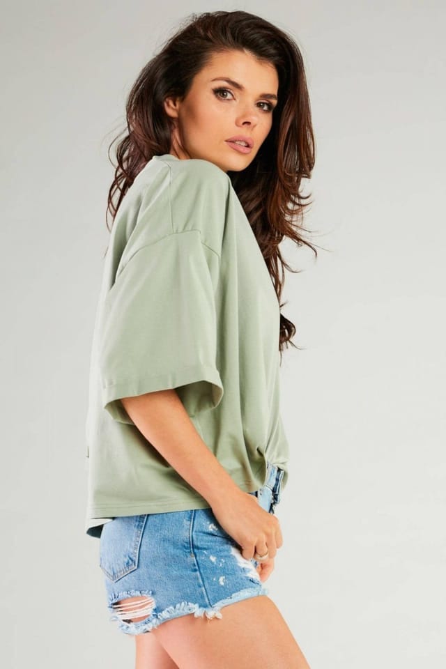 Love Lace Love Lace Women's Loose Wide Sleeve Blouse in Green - 2