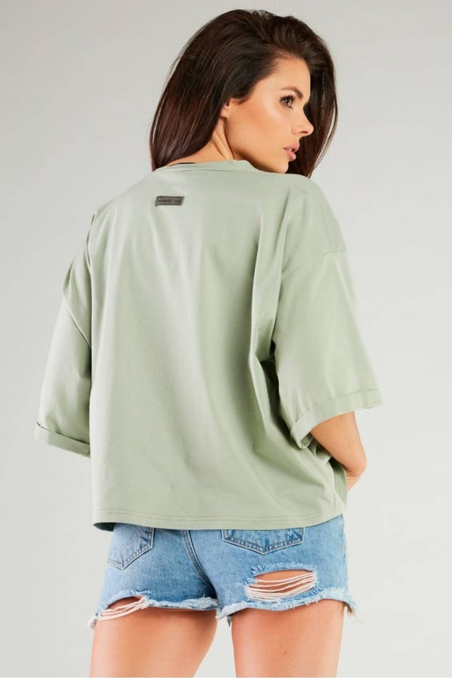 Love Lace Love Lace Women's Loose Wide Sleeve Blouse in Green - 3