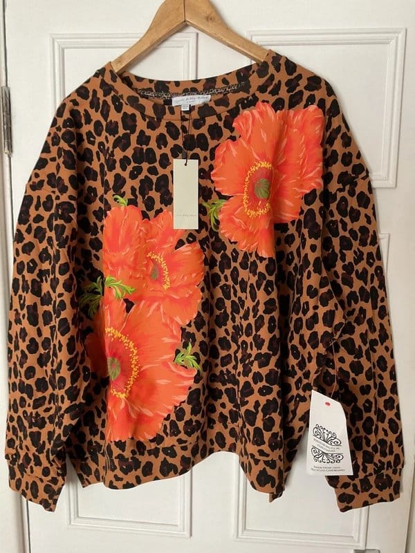 Never Fully Dressed Leopard Print Poppy Sweatshirt