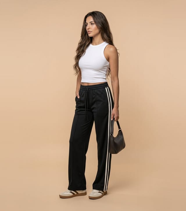 Urban Bliss Women's Black Side Stripe Straight Joggers Urban Bliss New Look - 2