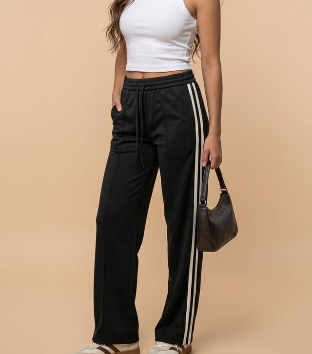 Urban Bliss Women's Black Side Stripe Straight Joggers Urban Bliss New Look - 3