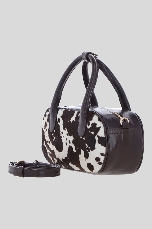 Brampton London Brampton London Women's Real Hair-On Leather Mini Bowler Handbag - 2