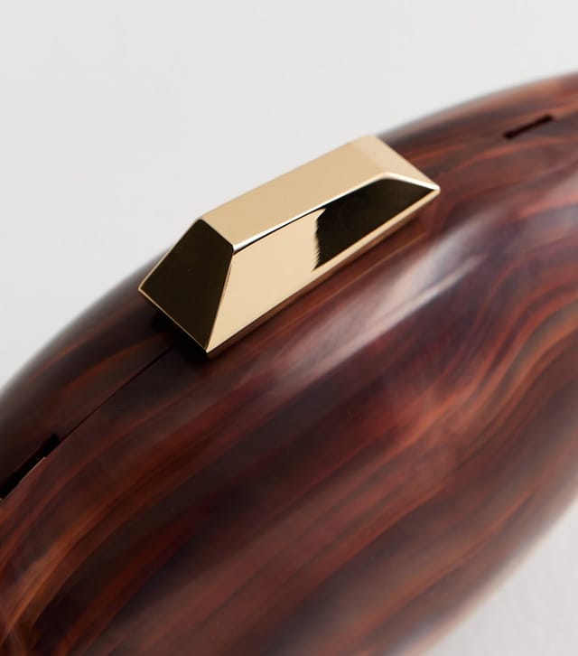 New Look Brown Resin Shell Shape Box Clutch New Look - 3