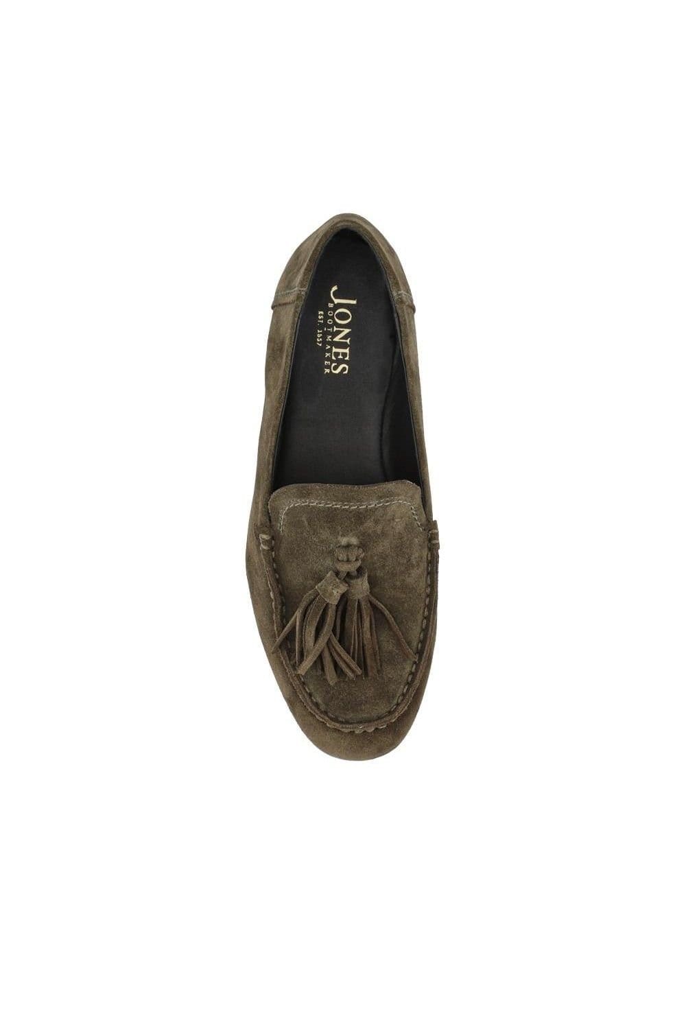Jones Bootmaker Jones Bootmaker Women's Lucee Tasselled Leather Loafers in Olive - 4
