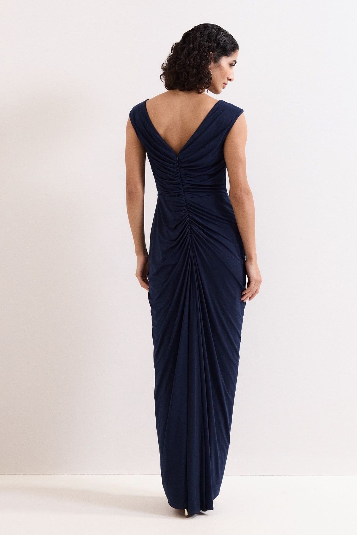 Phase Eight Phase Eight Women's Donna Ruched Detail Maxi Dress in Dark Navy - 4
