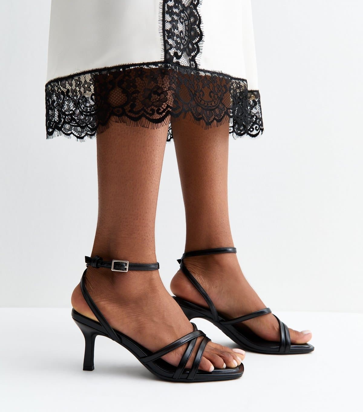 New Look New Look Black Faux Leather Stiletto Sandals