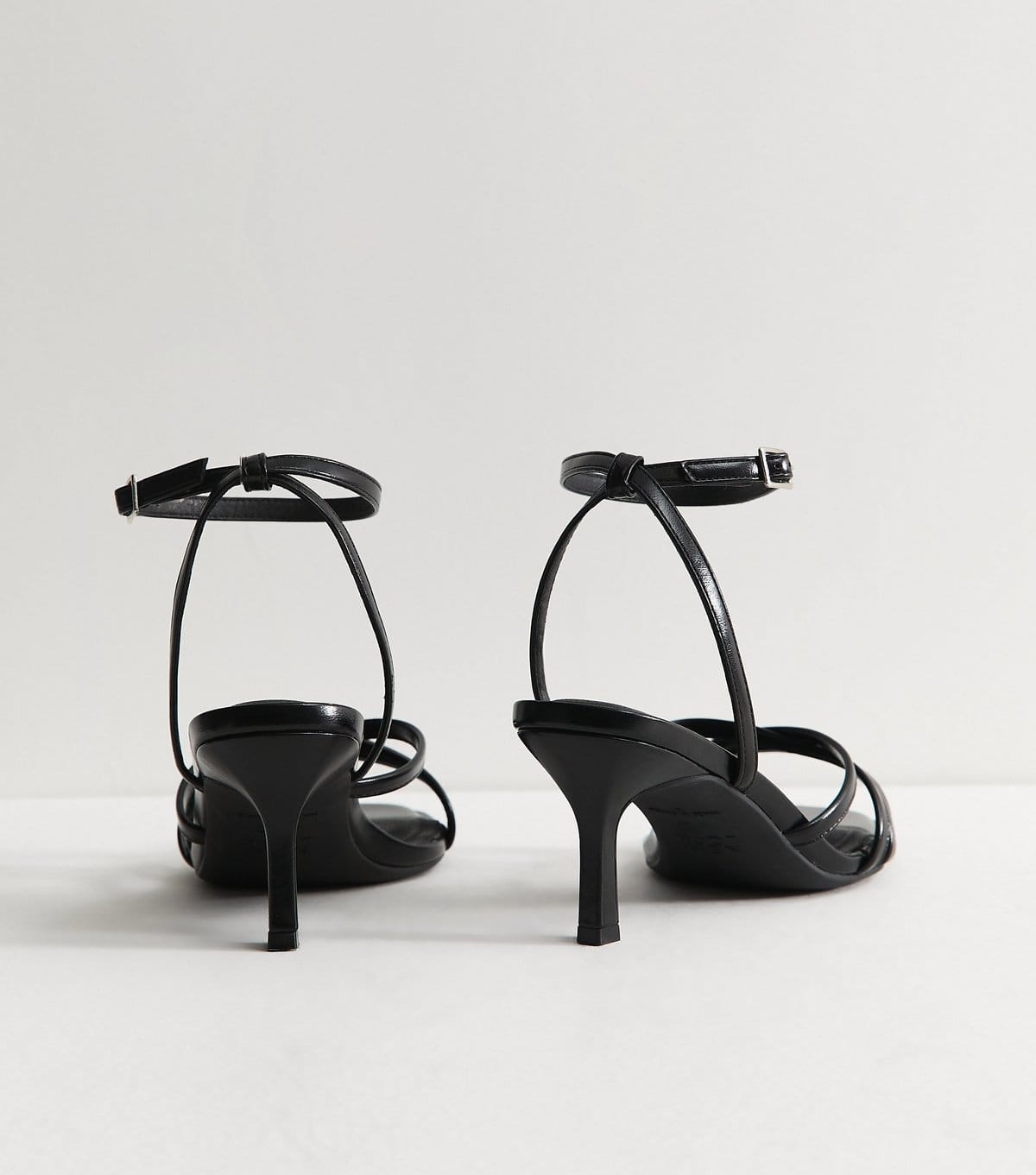 New Look Women's Wide Fit Black Faux Leather Sandals Vegan New Look - 4