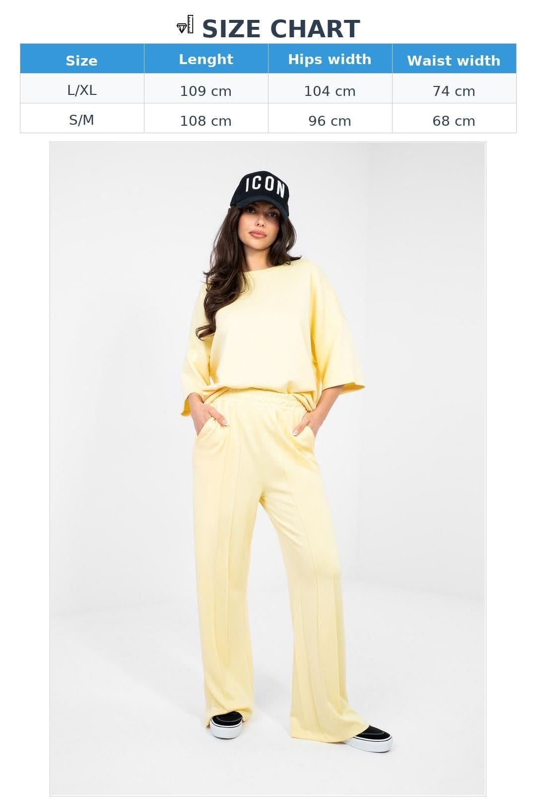 Love Lace Love Lace Women's Butter Soft Wide Leg High Waist Sweatpants in Yellow - 4
