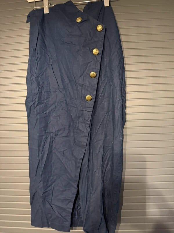 ASOS Navy High Waist Pencil Skirt with Military Buttons