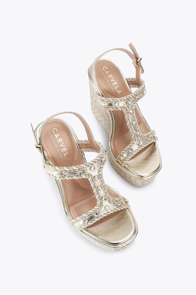 Carvela Carvela Women's 'Sorella Wedge' Sandals in Gold - 2