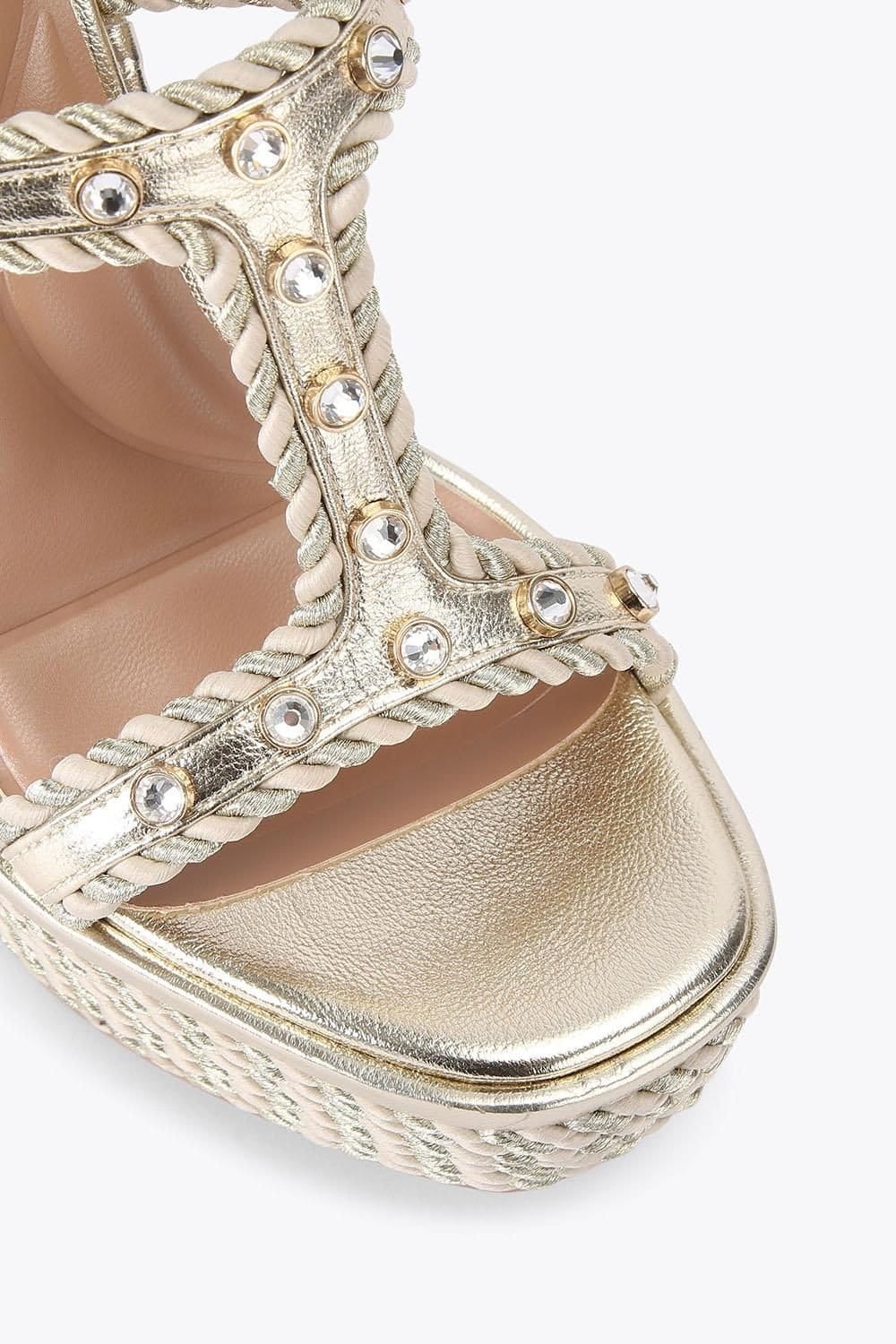 Carvela Carvela Women's 'Sorella Wedge' Sandals in Gold - 4