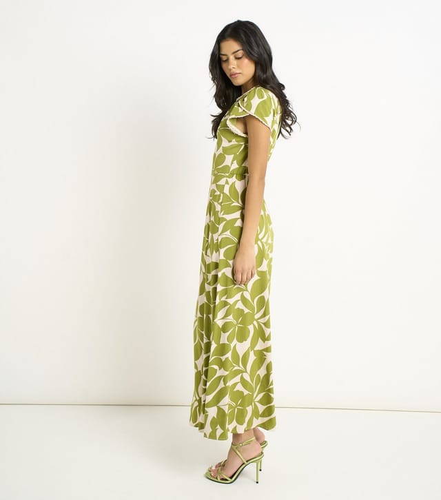 Gini London Women's Light Green Elasticated Waist Maxi Dress Gini London New Look - 3