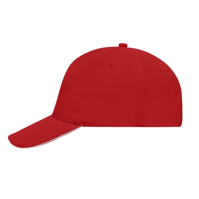 Myrtle Beach Myrtle Beach Men's 5 Panel Sandwich Peak Baseball Cap in Red - 3